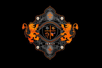design professional coat of arms shield or family crest logo
