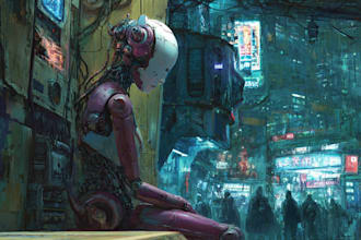 make portrait illustration with cyberpunk anime style