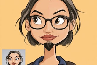 draw cartoon avatar, cartoon character, caricature, logo