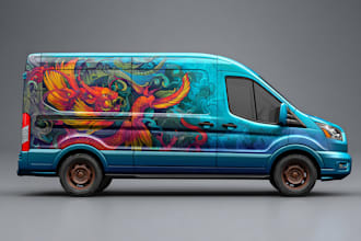 make van wrap design, car wrap design, truck wrap design