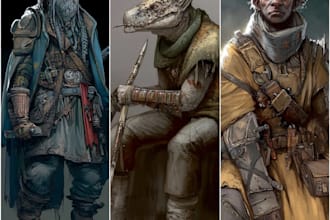 create realistic character and creature concept art