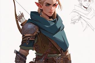 design concept art of fantasy clothes or armor
