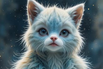 make a digital watercolor character art or furry for you