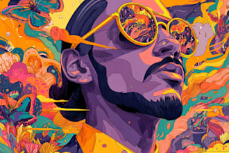 make pop art, fantasy, psychedelic illustration