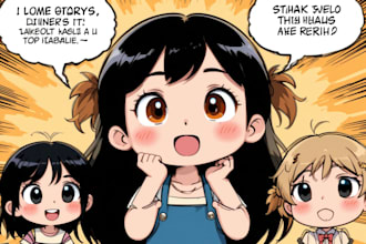 draw cute children comic cartoon in this style