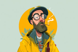 create illustration vector graphic cartoon character