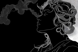 draw awesome line art and silhouette vector illustration