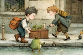 create a children book illustration for comic and fairytale