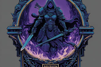 drawing a dnd, fantasy, sci fi, rpg animated game logo
