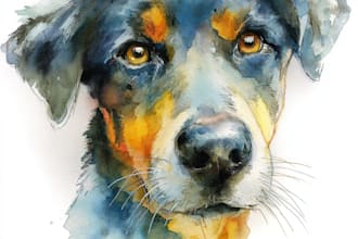 paint dog, cats, whatever pet portrait with watercolor