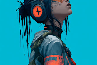draw cyberpunk character art