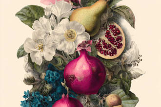 draw a realistic botanical drawing