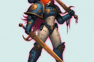 design a warhammer 40k character illustration