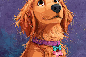 draw pet portrait into cartoon disney