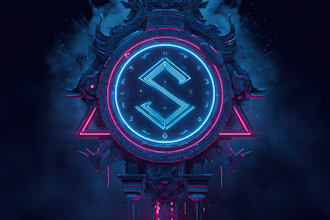 design typeface or typography cyberpunk, futuristic logo