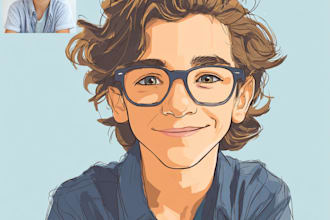 draw cartoon vector portrait with your face