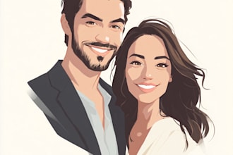 reate cartoon disney couple portrait