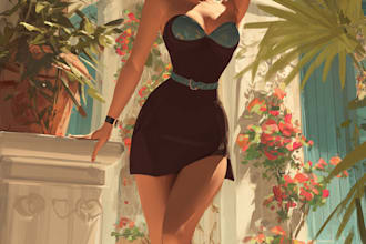 draw your pin up girl in a retro style or retro pinup