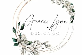 design an elegant floral logo for your brand or business
