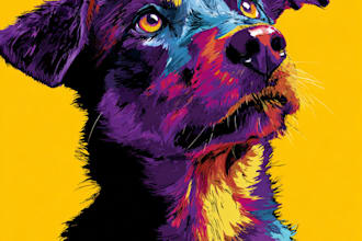 draw pop art for your dog, cat and any animal