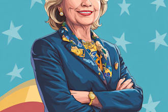 make you political funny cartoon portrait
