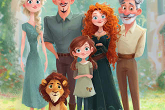 design a disney family portrait