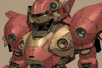 draw character mecha robot illustration