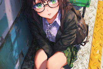 draw your character in anime art style illustration, fanart