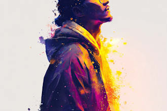 paint expressive colorful abstract portraits