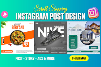 design fb and ig posts, carousel, ad creative, social posts