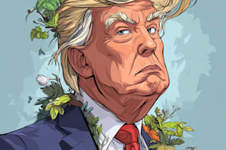 make a political caricature and cartoon art