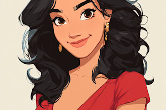 draw a professional disney style cartoon character