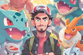 draw you as a pokemon trainer and your team with background