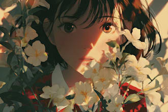 draw a beautiful anime art for you