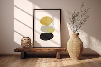 design printable abstract minimal boho wall art or poster