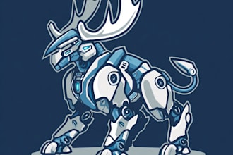 design mecha robot mascot logo with express delivery