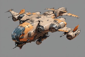 create spaceship concept art for you