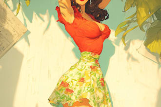 make sexy pin up girl illustration for graphic vintage pinup
