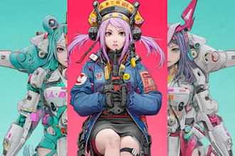 making anime, mecha, pop art ,fan art and original character