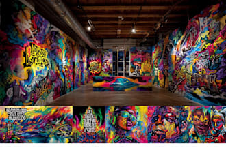 create graffiti pop art canvas designs and murals