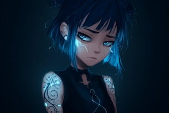 draw couple anime art style character illustration