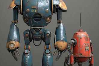 3d model the robot and mecha