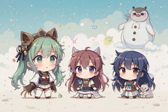 chibi art commissions adorable custom characters