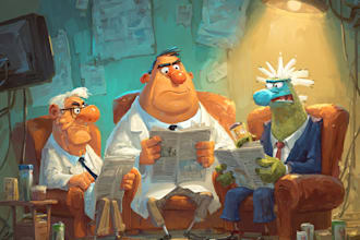 create a political or satirical cartoon