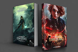 make fantasy book cover, paperback cover, or kindle cover art illustration
