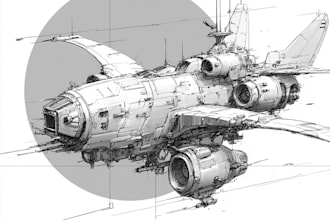draw high quality spaceship concept