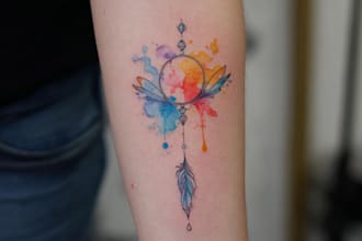 create your watercolor custom tattoo design and illustration