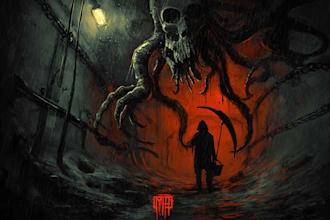 create a dark, horror, underground art illustration