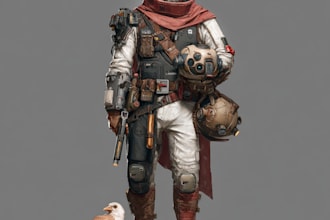 design a sci fi character and sci fi art