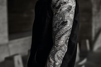 create a tattoo design of tattoo sleeve